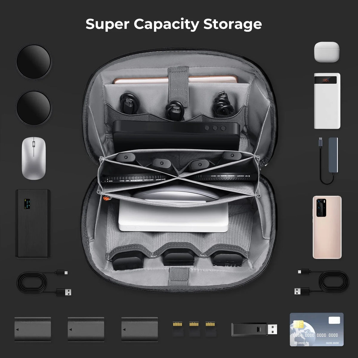 Camera Large Photography Bag Lens 4L Capacity Compartments for Camera Phone Digital K&F KF13.130 Storage Shockproof Waterproof CONCEPT with