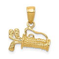 Gold (L-16 with 14K mm) mm,W-14 Golf Pendant Yellow 3-Dimensional Bag Women Auriga for Polished Charm Clubs