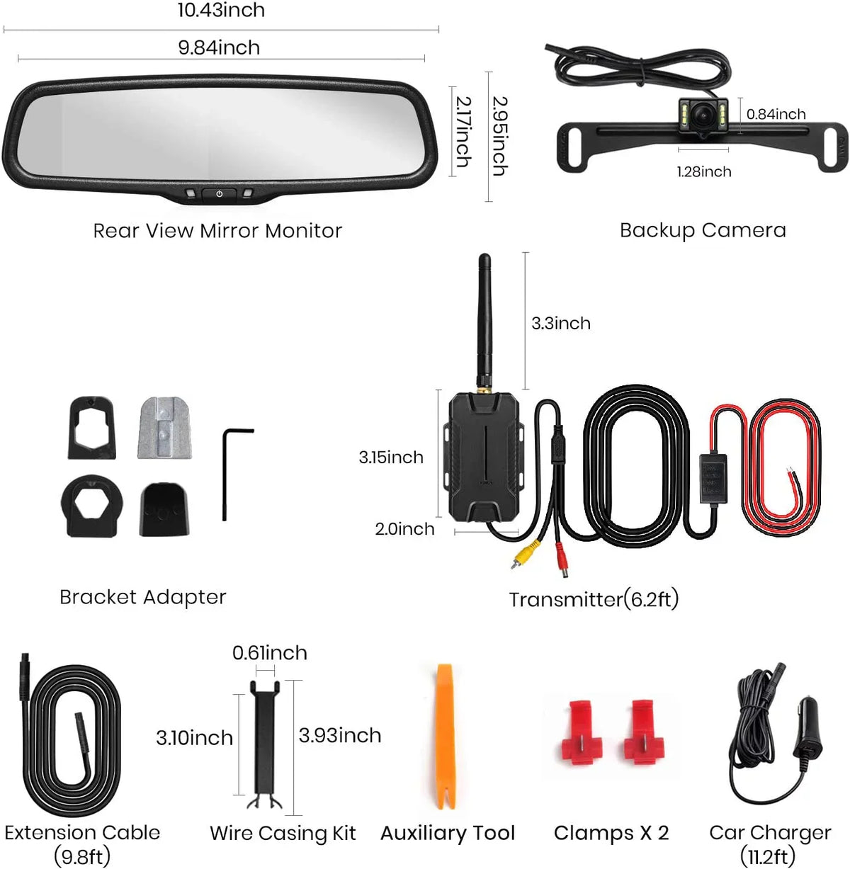 Vision for No Wiring, Waterproof Interference, T1400 68 Camera Car/Trucks, OEM Upgrade Back No Camera Night AUTO-VOX Super Look Backup Up Wireless IP