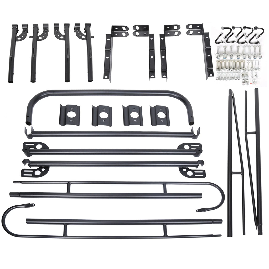 1000 LBS Truck Lumber Universal Cab Ladder Rack Bar 60 Adjustable Over-Cab Bed Pickup Kayak Contractors Kojem Rack Side Long Inch