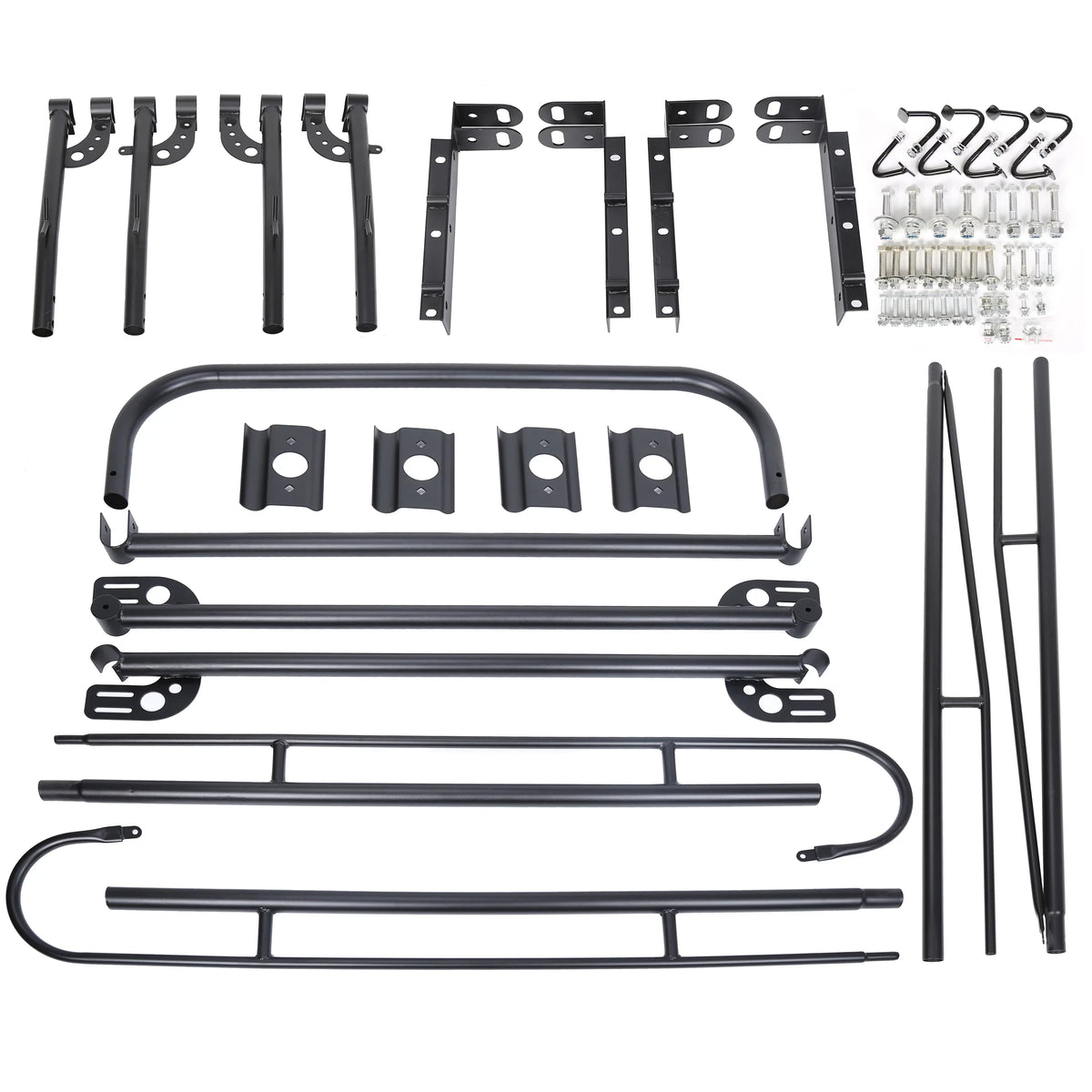 1000 LBS Truck Lumber Universal Cab Ladder Rack Bar 60 Adjustable Over-Cab Bed Pickup Kayak Contractors Kojem Rack Side Long Inch