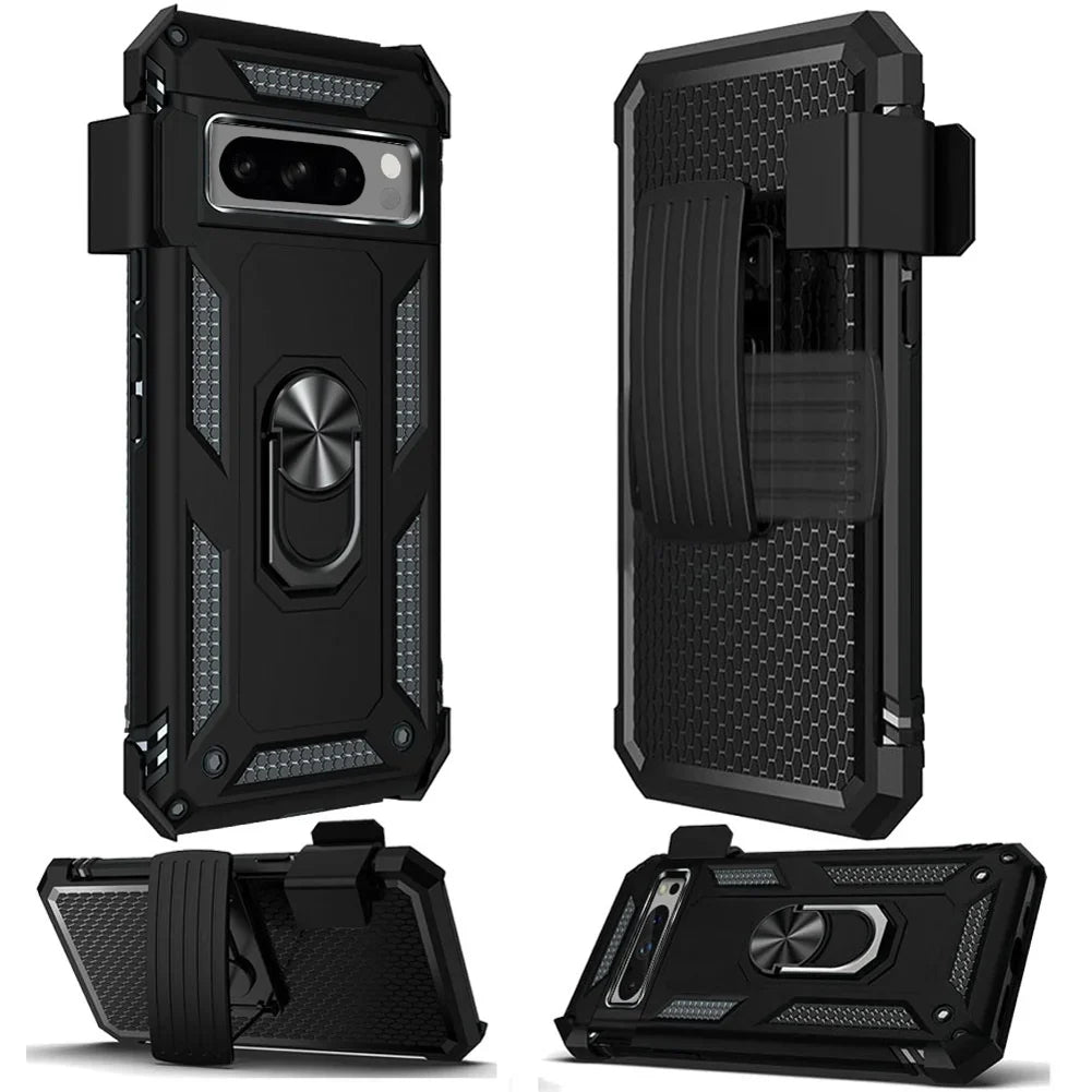Pro Pixel Phones Ring Drop-Proof Swivel compatible - 8 with Clip Cover for Kickstand 8 Google Combo Belt Pixel Pro Holster Metal Google Armor Case