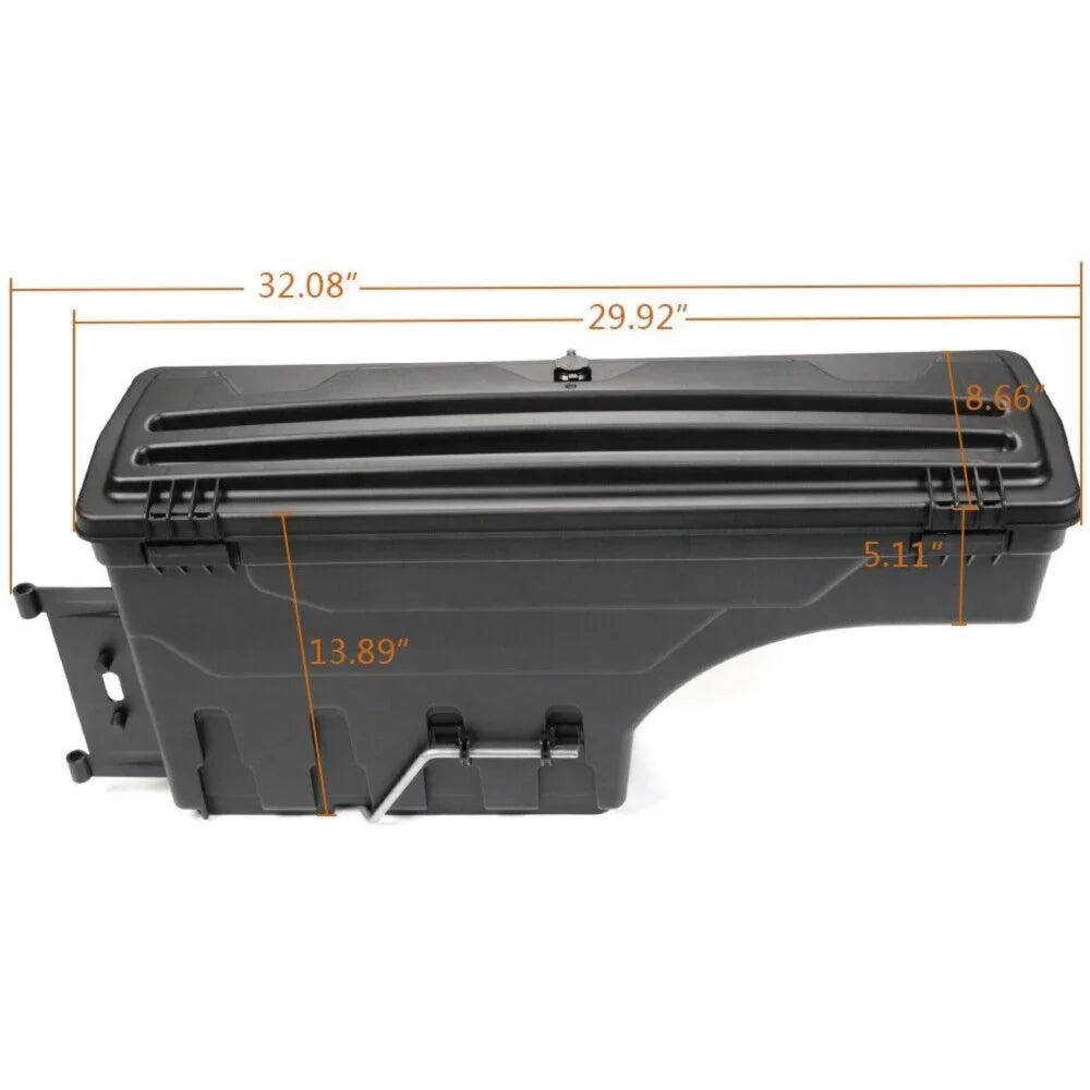 SIDE BOX Teledu STORAGE 3500 FOR TRUCK 1500 2500 DODGE RAM 2002-2018 BED FIT TOOLBOX