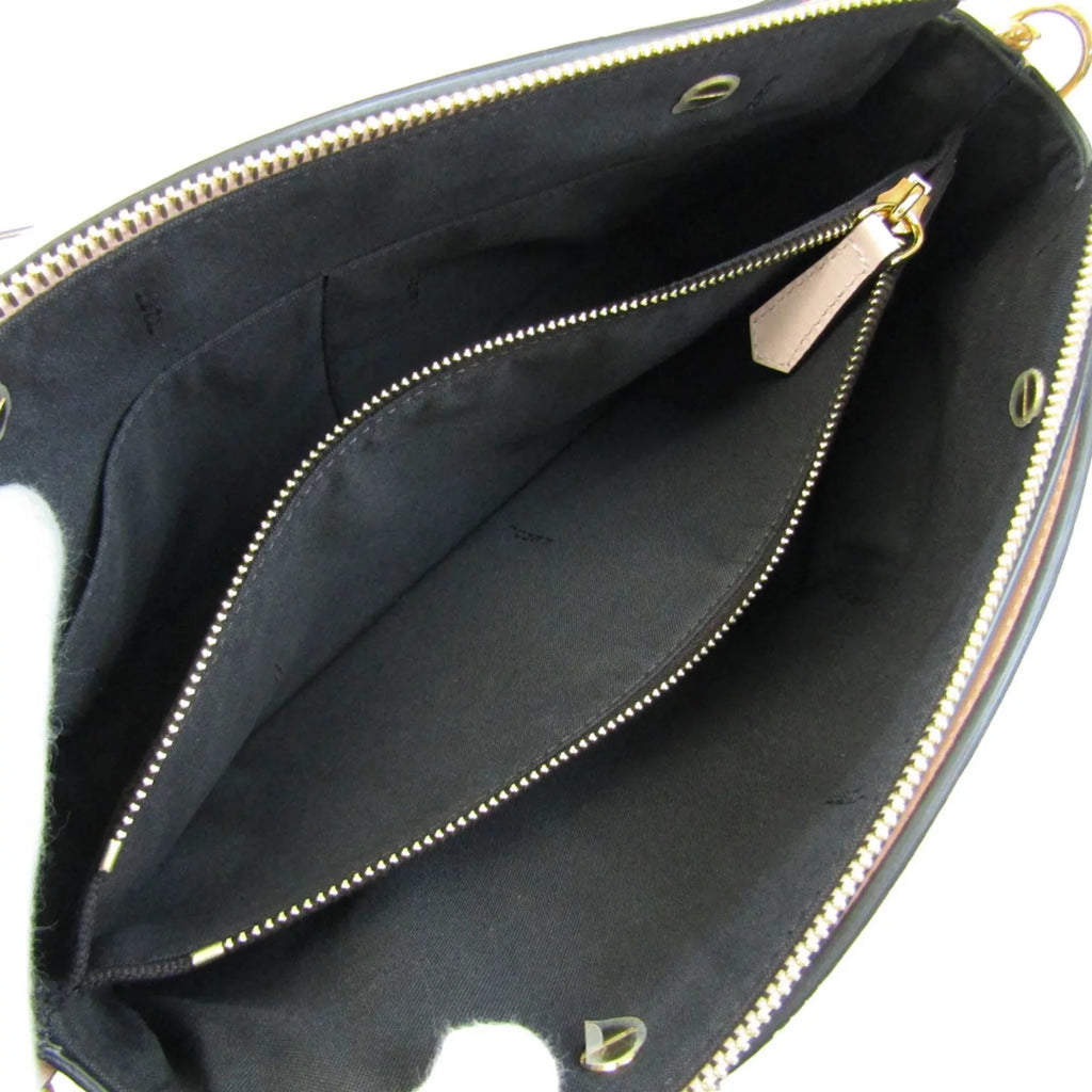 Pre-Owned Handbag,Shoulder Bag Plaid Women's Way Fendi By 8BL146 Pink,Yellow (Good) Beige,Light Gingham Leather The