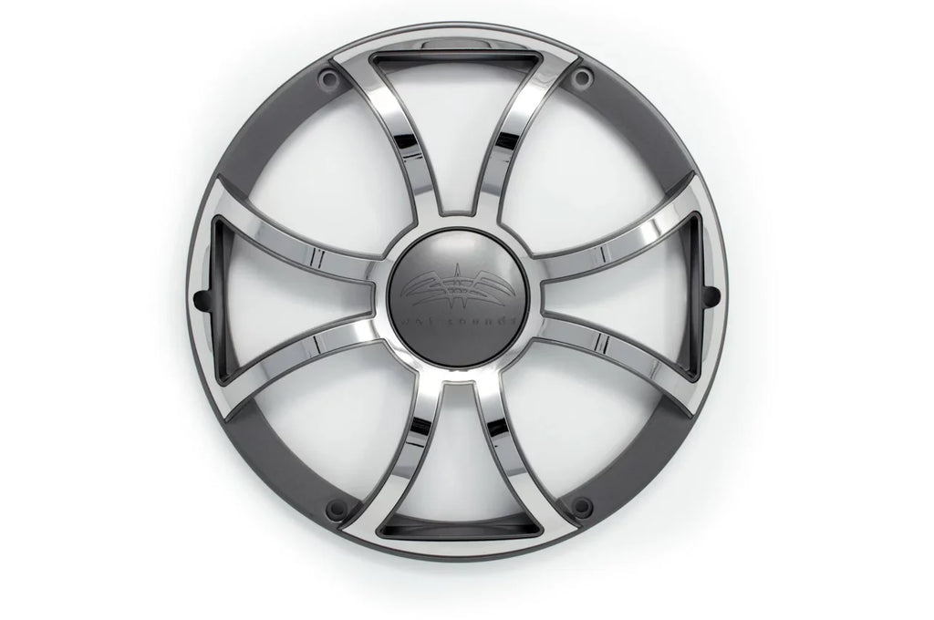 4 Grill Gunmetal & & Steel White - Wet Revo - Grill Sounds 12" Subwoofer Ohm Subwoofer Stainless
