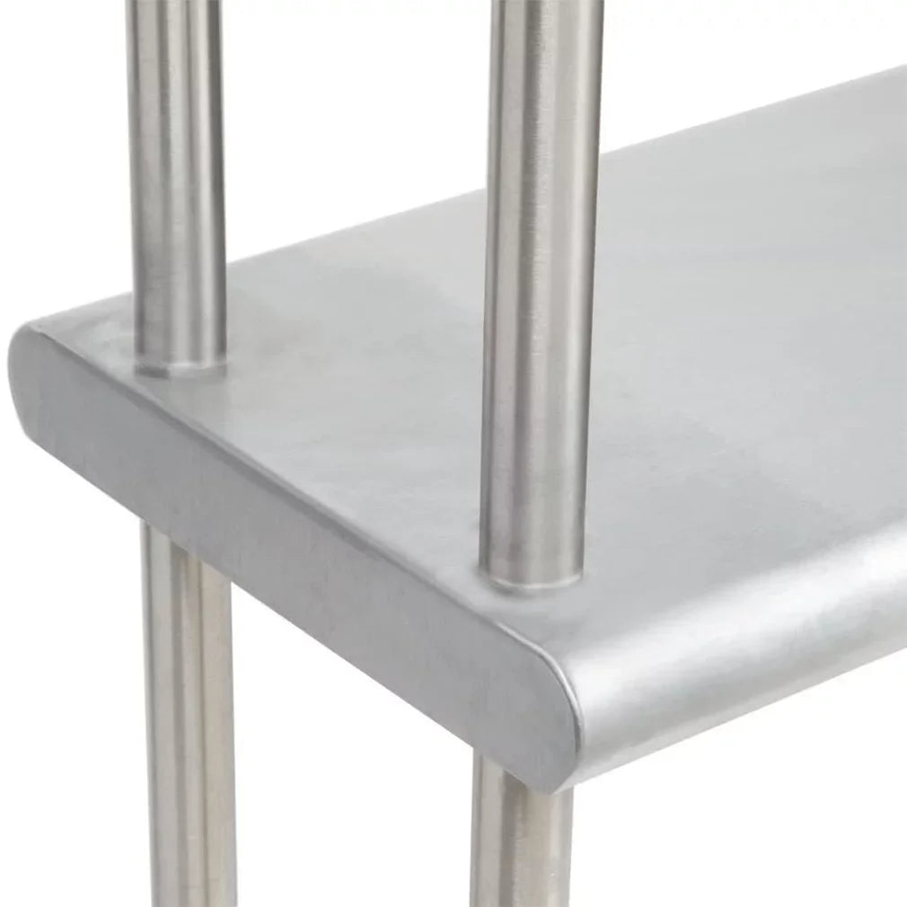 Prep x Kitchen Two Stainless | Overshelf 72" Work Wide Tier Table Table Double 18" | Shelving Combo Shelves & With Metal Steel 12"