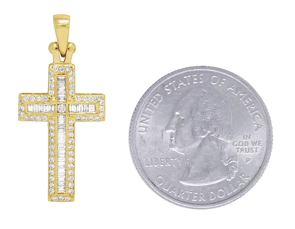 Cross 14K Yellow 0.4CT Baguette 1.25" Gold Diamond