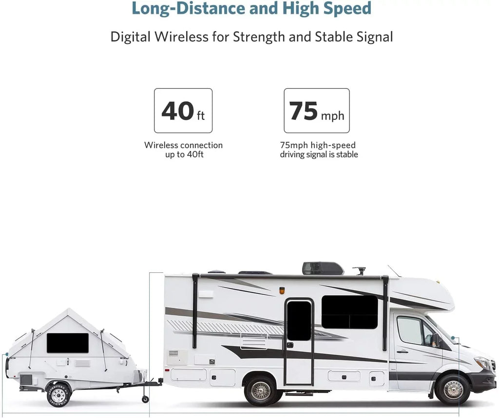 Waterproof Camera up RV Systems Truck/Trailer Pickup/Van Vision Monitor with Camera Support Cameras, Boscam Back HD Night Backup for 2 7" Wireless Split Reverse Screen, (K10) IR Camera