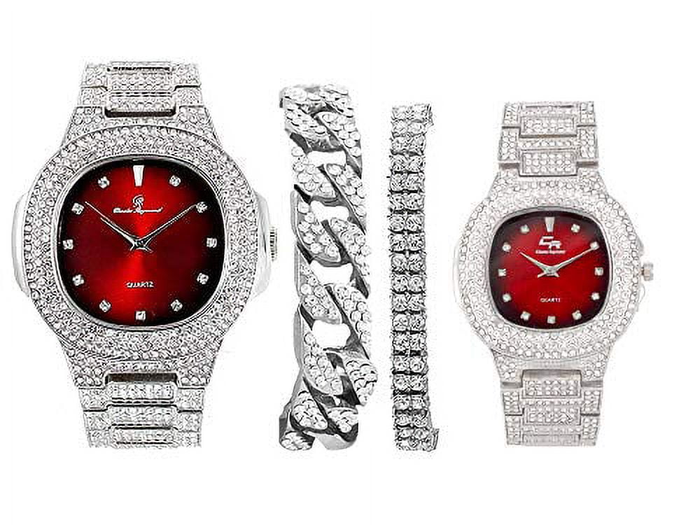 Red) Bling'ed Flaunt Watch The Blood and Hop for His&Hers King Floor Power Hip Perfect Set On Couples - Dance Off and (SLV Out Queen to ST10325/ST10364
