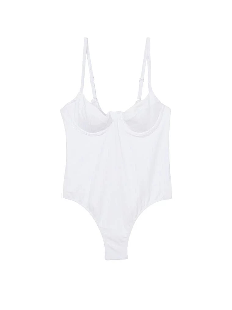 Secret Victoria's WHITE NEW Essential Underwire XLarge Swimsuit Wicked One-Piece