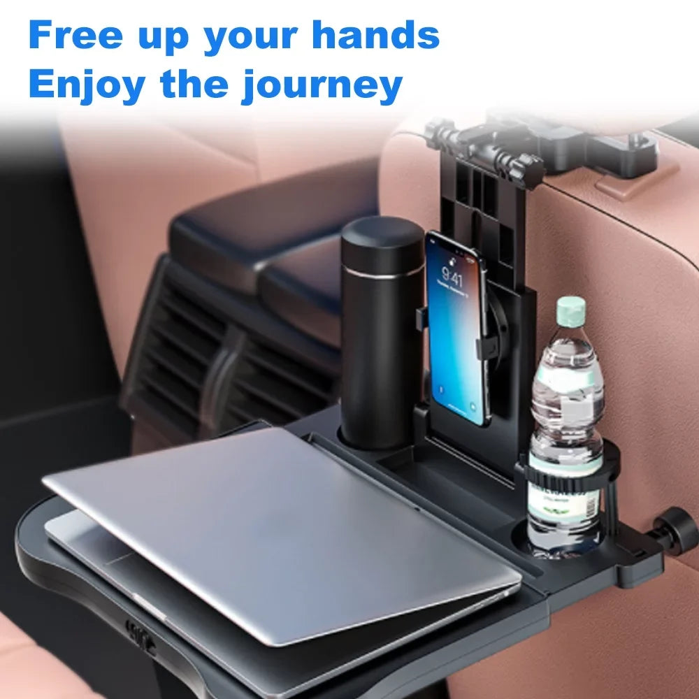 Writing, Table Car Working, Multifunctional Eating Phone with Food Car Dcenta Seat for Tray, Table Holder Travel Car Adjustable Black Back Foldable Seat