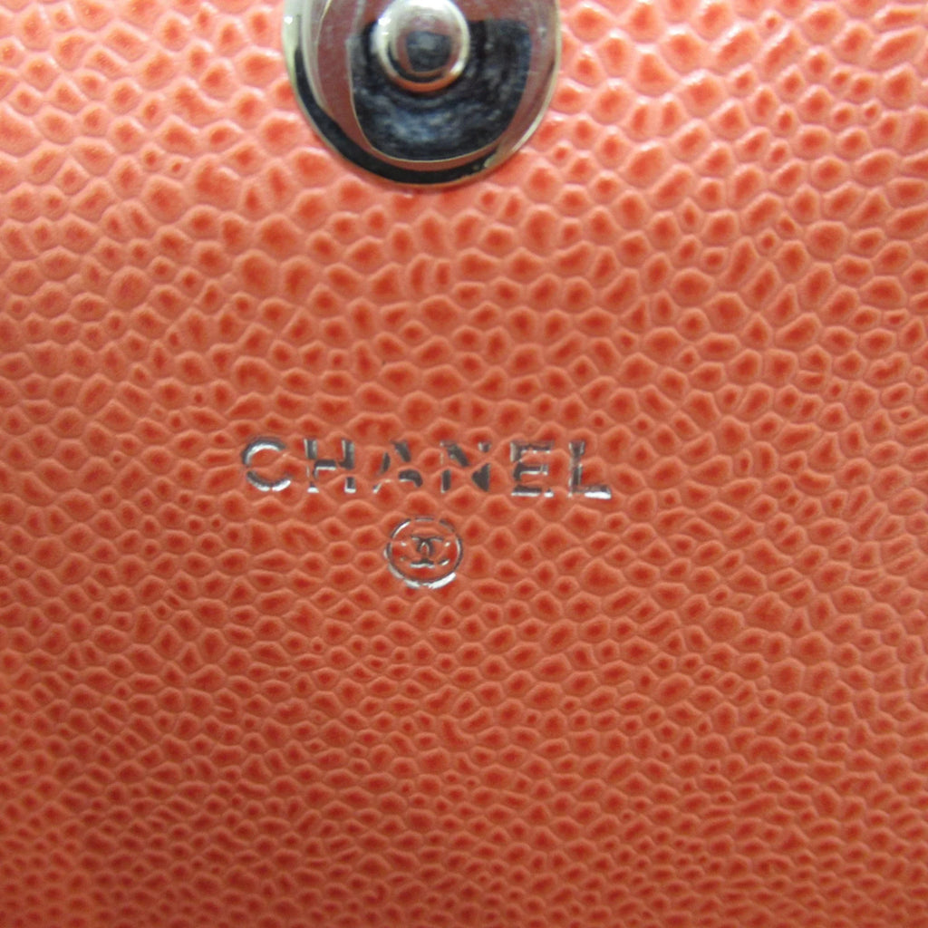 (Grained Caviar Pink (Good) CHANEL Skin Chain Calf) wallet Pre-Owned