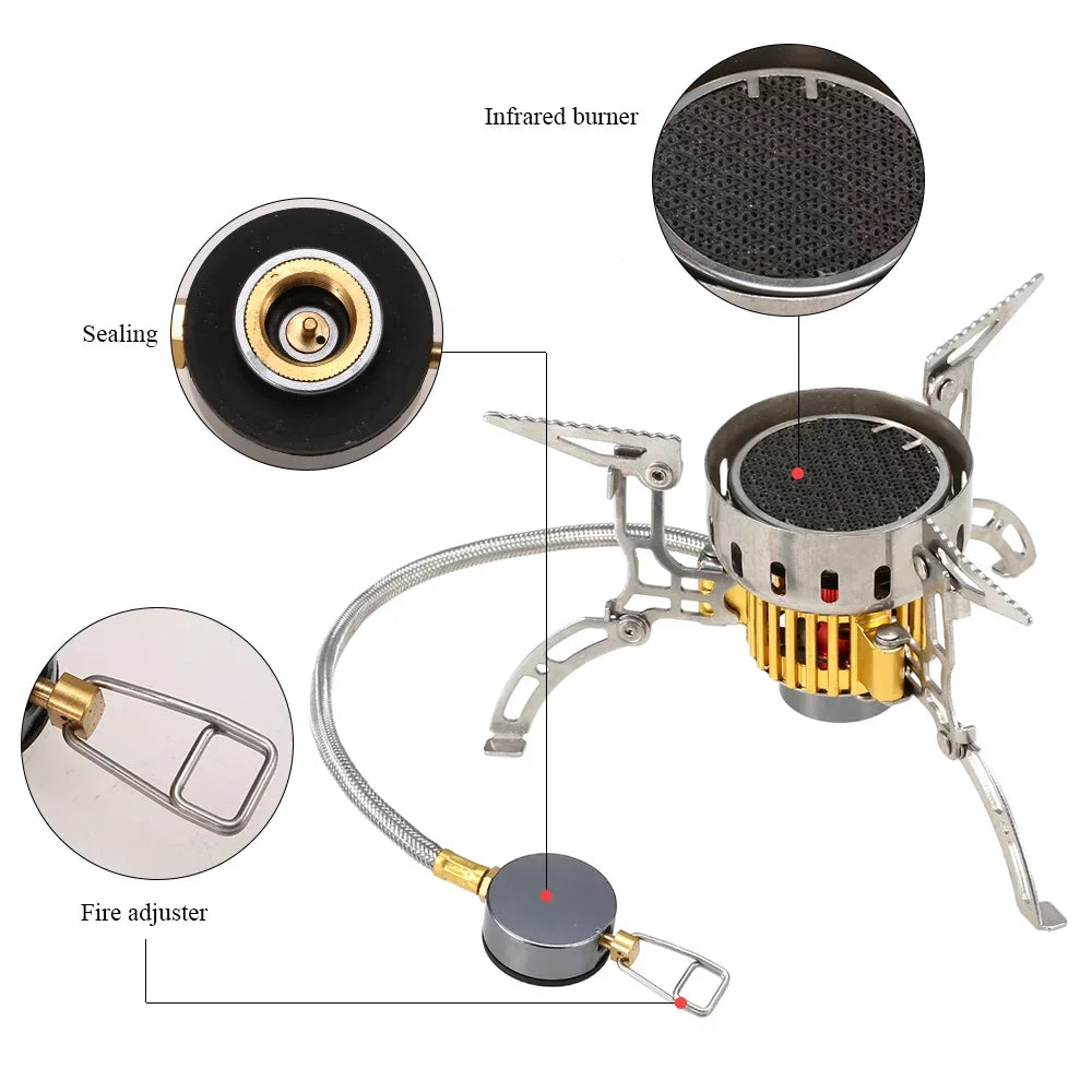 Ultralight Outdoor Collapsible for Cookout Backpacking Infrared Picnic Dcenta Gas Windproof Furnace Hiking Camping Portable