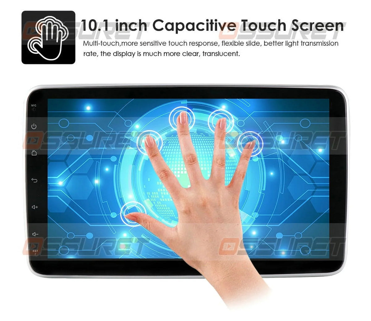 Wifi Car Android Stereo Screen Hizpo Apple Carplay& Radio 10.1'' Navigation With Auto Touch 10 GPS DIN Single 1 Bluetooth Android Rotatable