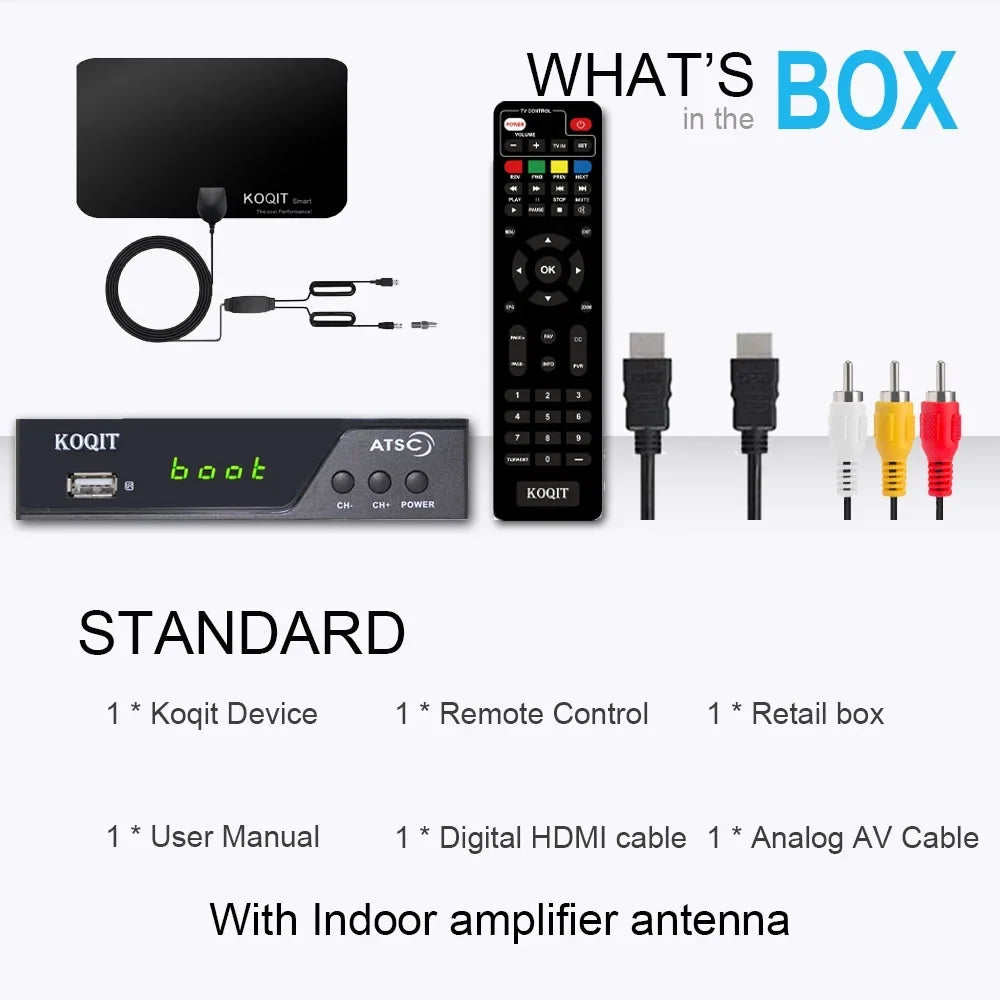 ATSC Recorders to Digital, TV Box USB, OTA Hours, 12/24 Digital to Converter Box Set Coax HDMI Top Digital Box, Clock to Analog tv Multimedia Tuner
