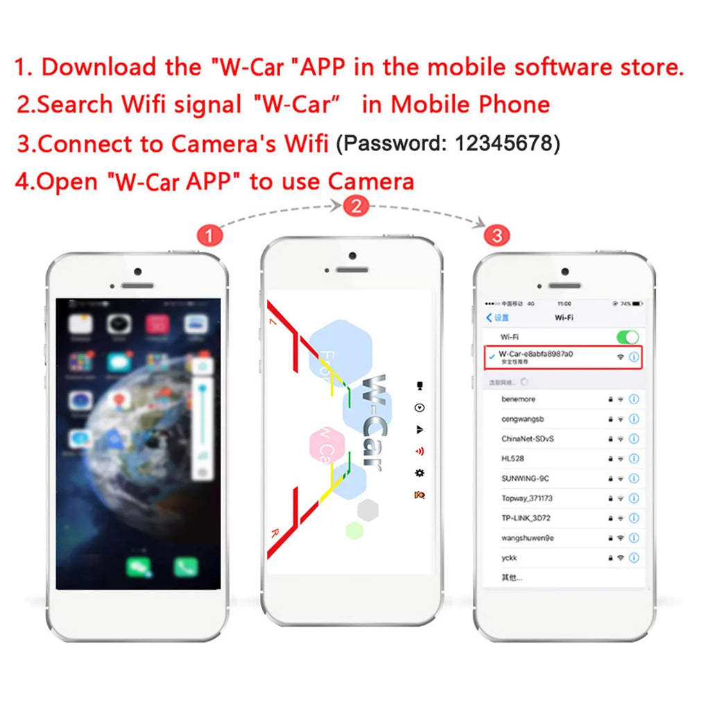IP67 Camera Truck ~36V Rear Vision HD View Wireless Backup Wireless LED Automobile Reverse Car Bus Anself Camera, WiFi Monitor Reversing Night Waterproof