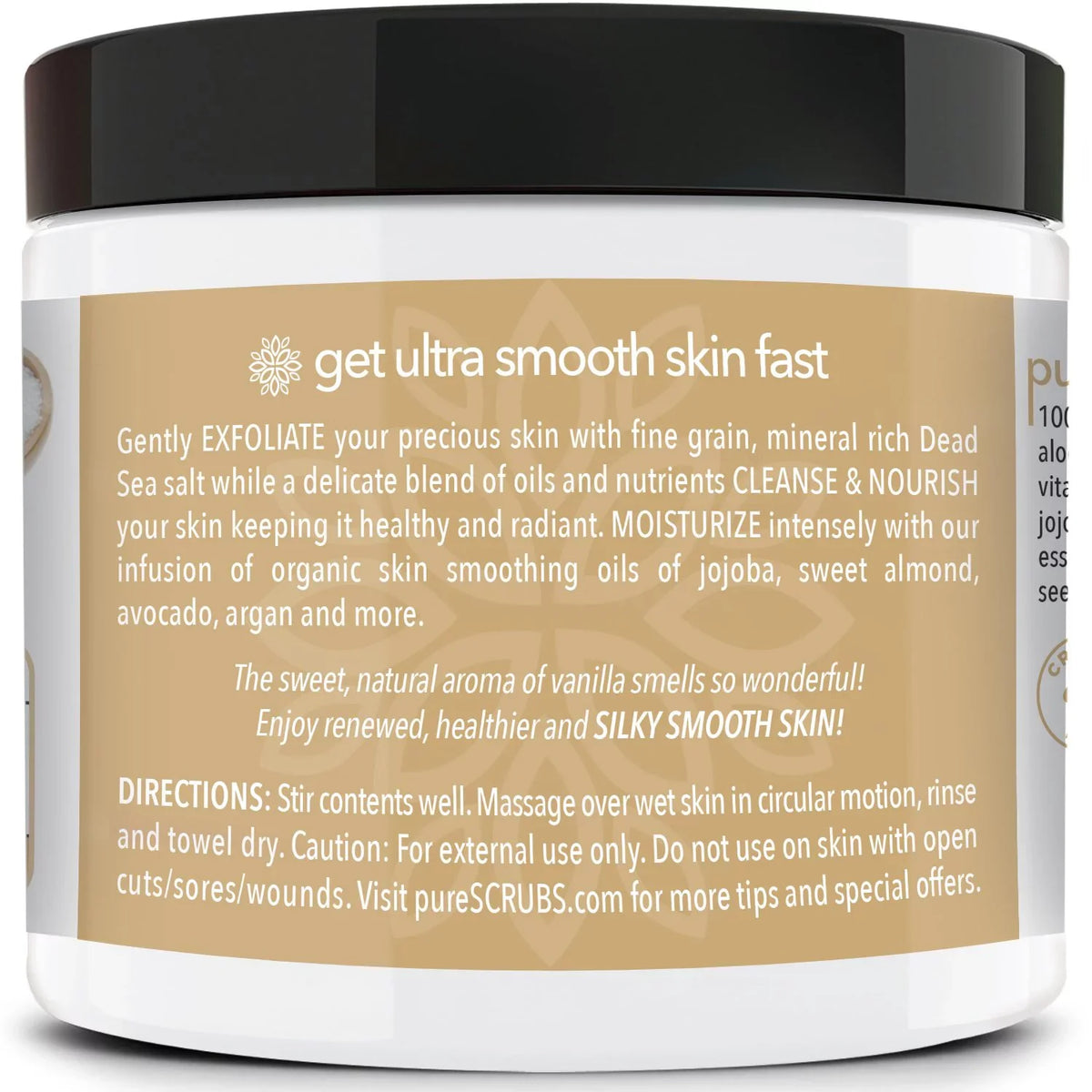 Bar & Wooden Body Spoon, SCRUB Organic Organic 16oz Oils Nutrients Mini Pure Exfoliating + FREE Set Essential Dead Loofah With Soap Scrub pureSCRUBS VANILLA & - BODY Large Salt Infused - Sea Premium