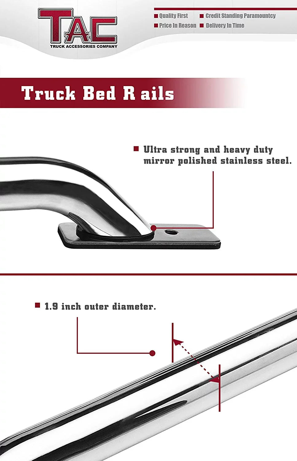 Side Chevy Rails Editions) Accessories 2pcs Sierra Silverado/GMC Bed Steel Denali Bed(Excl. 304 CarbonPro Stainless Standard Truck TAC Rails 6.5ft Fit 2014-2024 1500