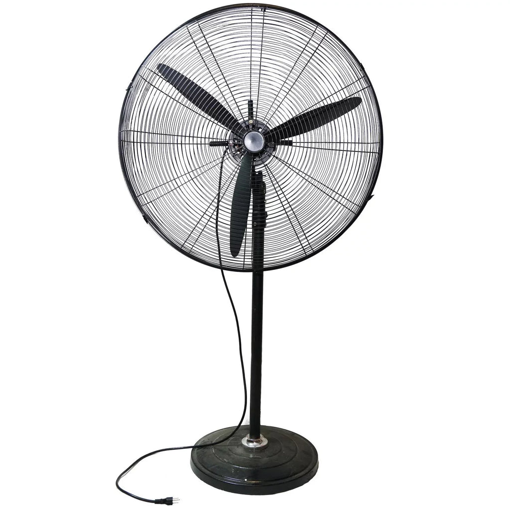 Oscillating 3-Speed 30" Jet Pedestal Industrial Black Height Fan Adjustable