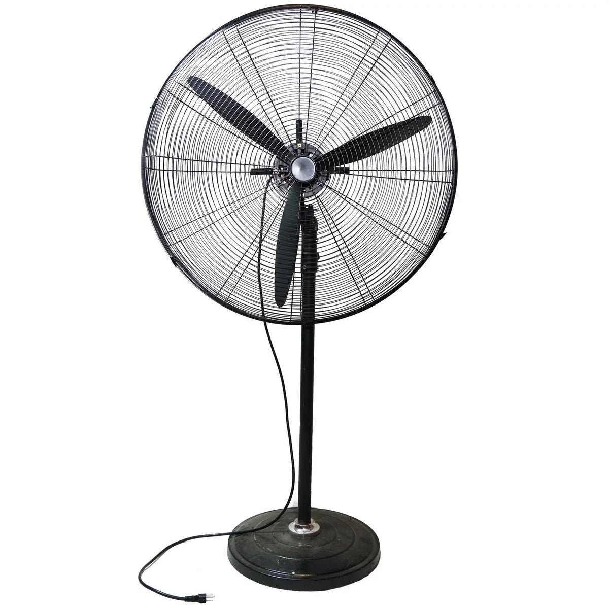 Oscillating 3-Speed 30" Jet Pedestal Industrial Black Height Fan Adjustable