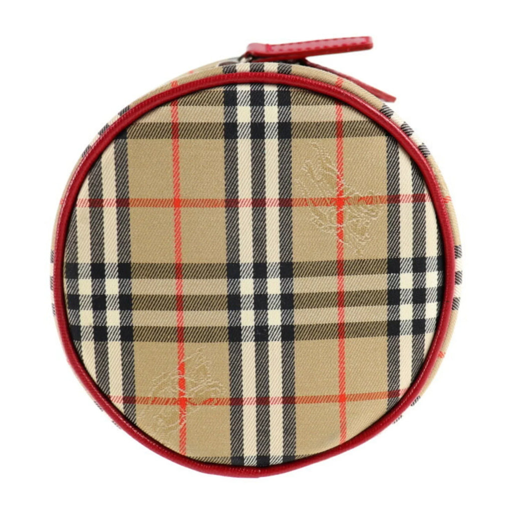 Pre-Owned Haymarket Beige Accessory Case Vanity Canvas Handbag (Good) Burberrys Red Plaid Burberry Leather