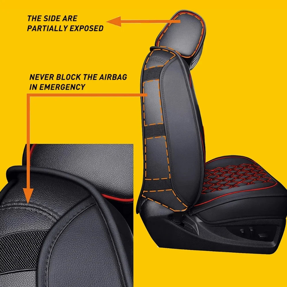 Set, Car Crew,Double,Extended HD Covers GMC Sierra Fit Pickup Cab 2007-2023 / Silverado Seat Truck(Full 1500/2500 Full 3500 Black-Red) or for Set HD