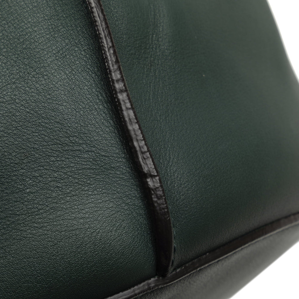 Bag Green (Good) DrawstringBag Pre-Owned Bucket Unisex Calf Bag Big Leather Authenticated Celine Bucket
