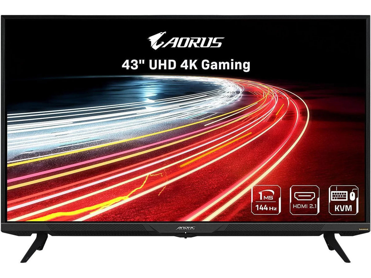 1 QLED UHD 4K Gaming FV43U x 3840 2 1.4, FreeSync 2160, Display HDMI Built-in Premium Sync), x w/ Type-C, 1ms x 144Hz Adaptive AORUS KVM Monitor Speakers, Pro USB USB (AMD 43" 3.0, x Port 2 2.1,