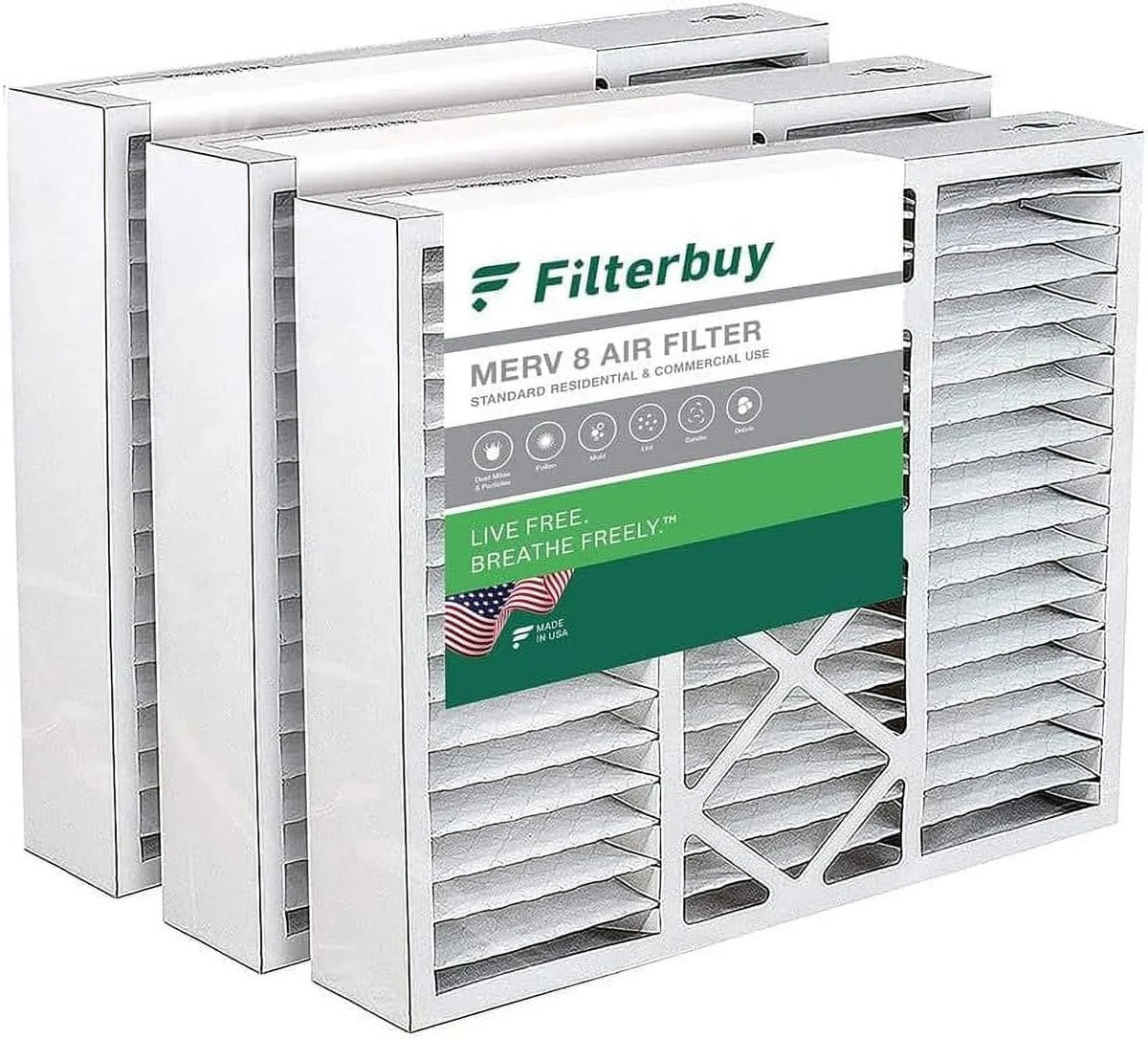 MERV and Pleated Honeywell (3-Pack) FC100A1011 X0585 8 for Filterbuy Air Filters 20x20x5 AC Lennox HVAC Furnace