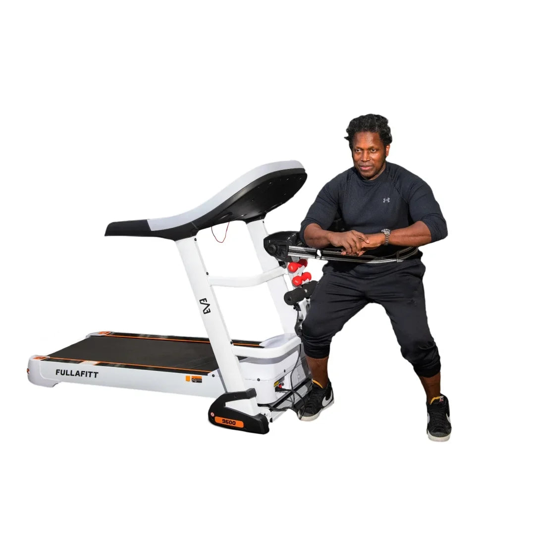 Preset Wide Board Monitor, by Folding 4.5HP, Grip, Speakers, Belt, Running LED Pulse Best Pressure Massage Programs, Bluetooth, FULLAFITT, Treadmill Free World