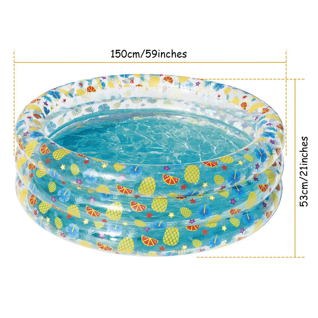 Water Family Drain Inflatable Backyard Swimming Baby 59x21in for Pool,iMounTEK Velvets 3 Plug Beach, Indoor Foldable with Pool
