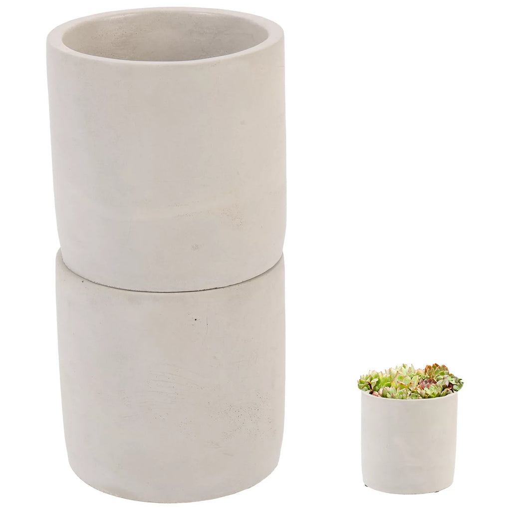 Planting Pot Cement Flower 2Pcs Pot Household Multi-function Succulent