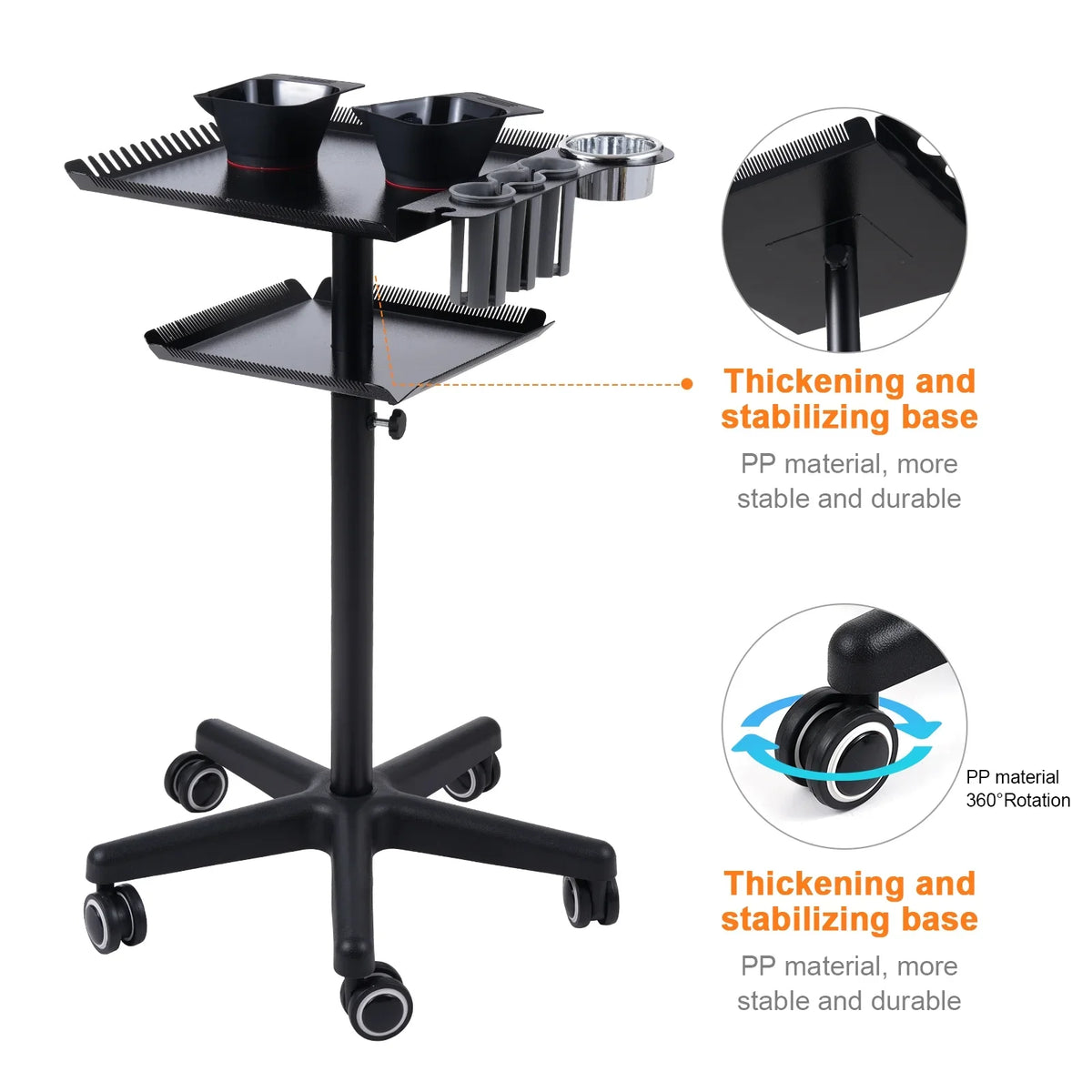 Wheels Cart 2-tier Trolley,Station Hair Stand Salon Movable With Bestauty Cart 2 Clinic Salon Adjustable Adjustable Hair Salon Beauty On Salon Beauty Salons Adjustable 2 Hair Cart Stand Salon Movable