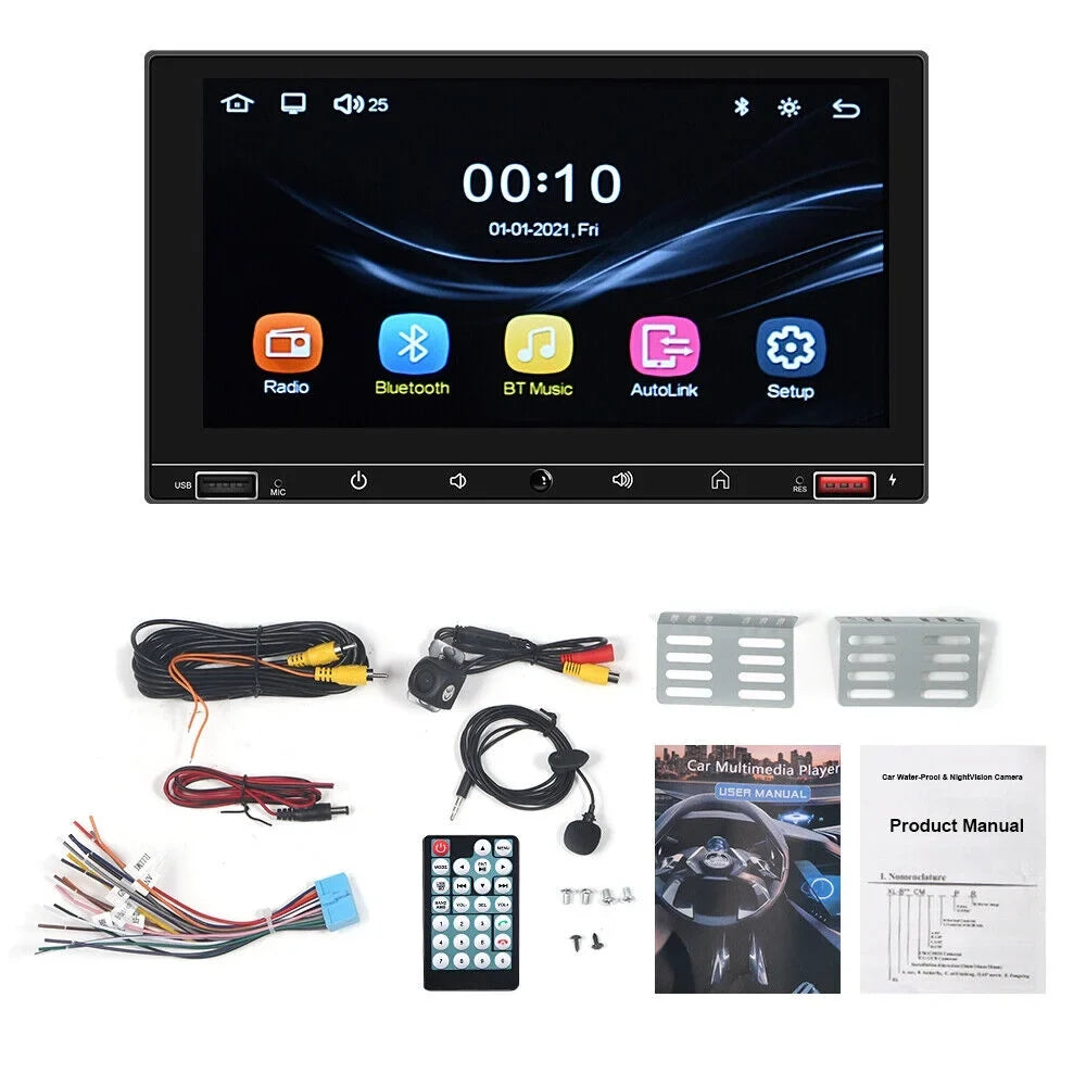 Android Auto Car Mirror Link HD Player Fast AUX Wired MP5 JLLOM System Screen 7" & - Charge Apple Bluetooth Carplay Stereo