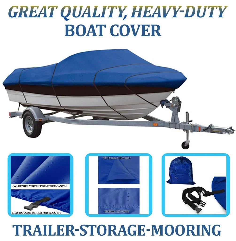 COVERED BOAT BLUE, QUALITY GREAT COVER SEAHAWK 2013-2015 NORTH 18'6" O/B AS Compatible I/O for RIVER