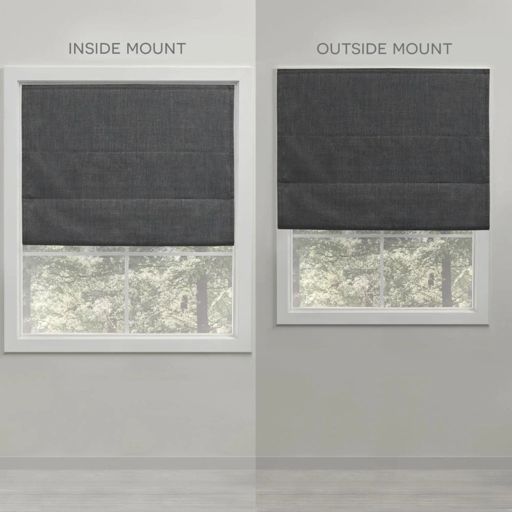 Home Grey Esme Blackout Shade, Dark Roman Exclusive 23"x64", Total