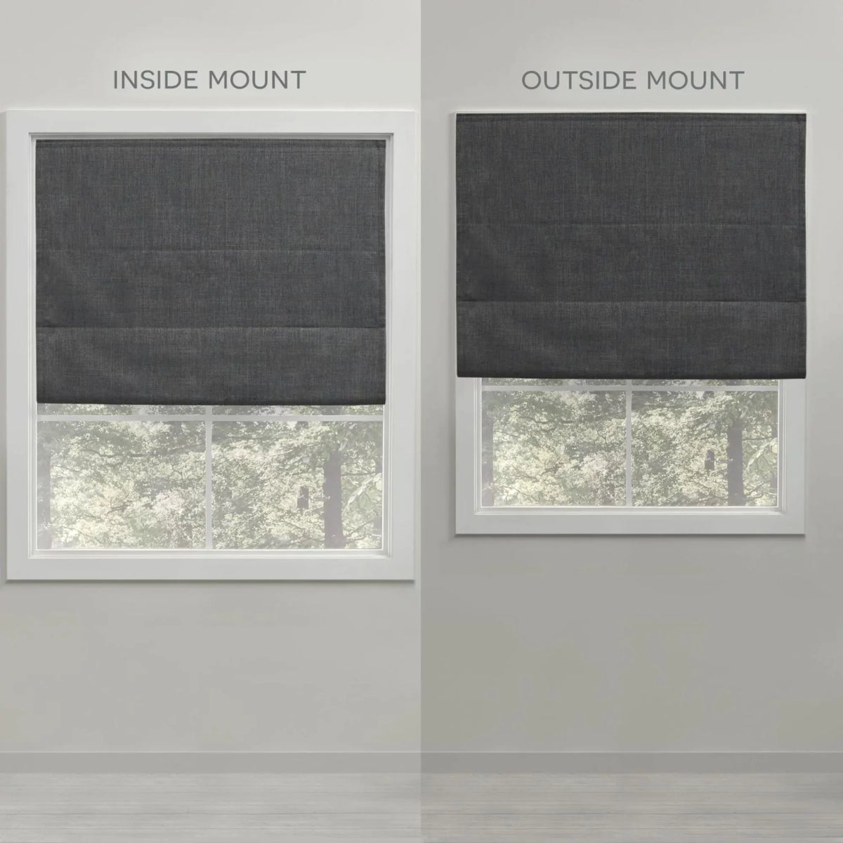 Home Grey Esme Blackout Shade, Dark Roman Exclusive 23"x64", Total