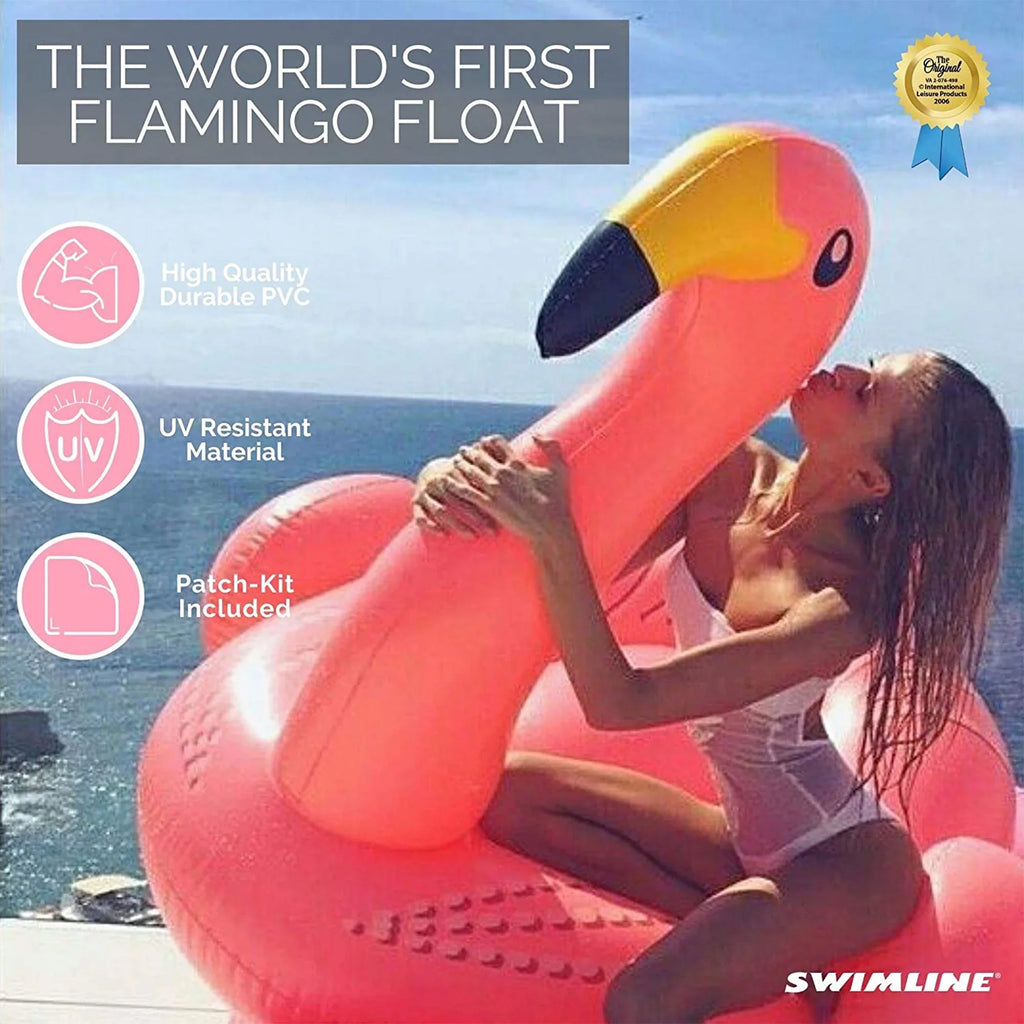 Big Swimming SWIMLINE Large Flamingo Float Lounge Wings Lounge Blow 90627 Party Beach Kids Rideable Stable Floatie Legs Pool Decoration Tube ORIGINAL Raft Up Summer Toys Ride-On Inflatable Giant W/