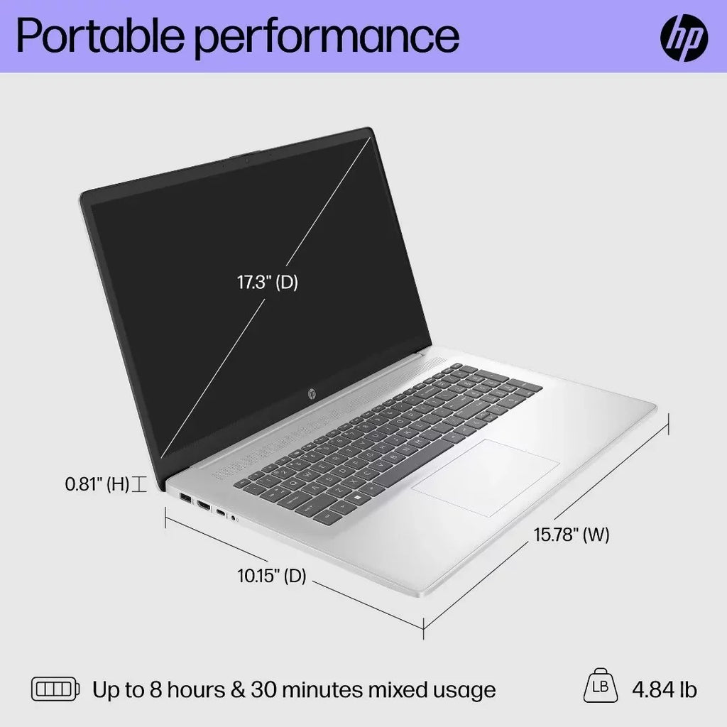Intel RAM, Core 1TB 17.3" 32GB i7-1355U, HP Home Win11 Laptop, HD Backlit Touchscreen SSD, Keyboard,