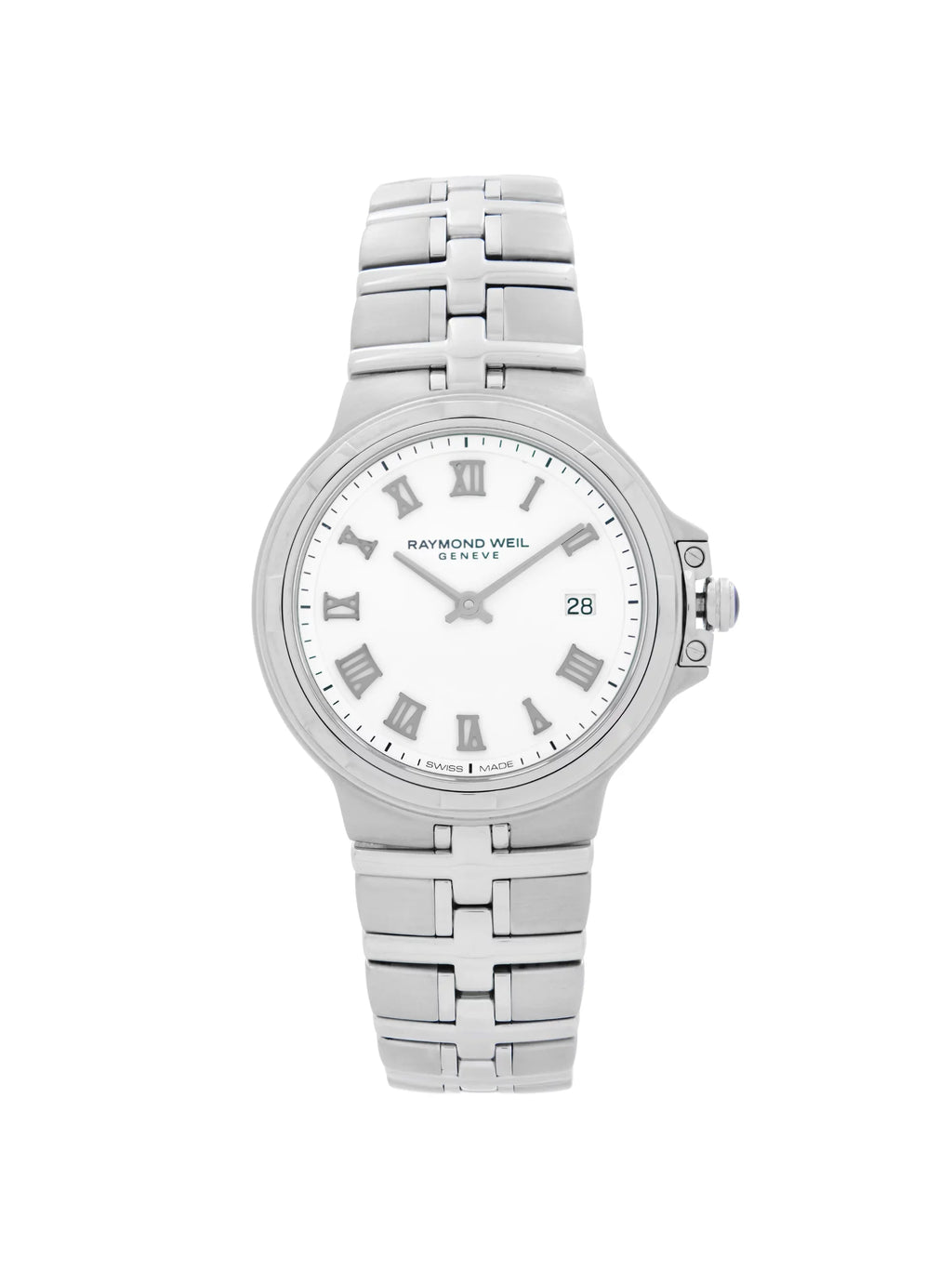 Parsifal Watch Dial Weil Raymond Roman Steel 5180-ST-00300 Quartz White Ladies