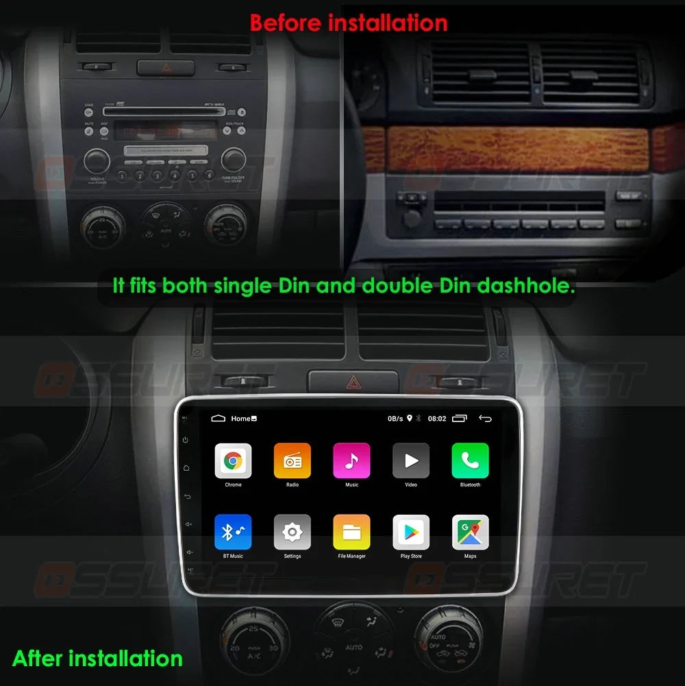Wifi Car Android Stereo Screen Hizpo Apple Carplay& Radio 10.1'' Navigation With Auto Touch 10 GPS DIN Single 1 Bluetooth Android Rotatable