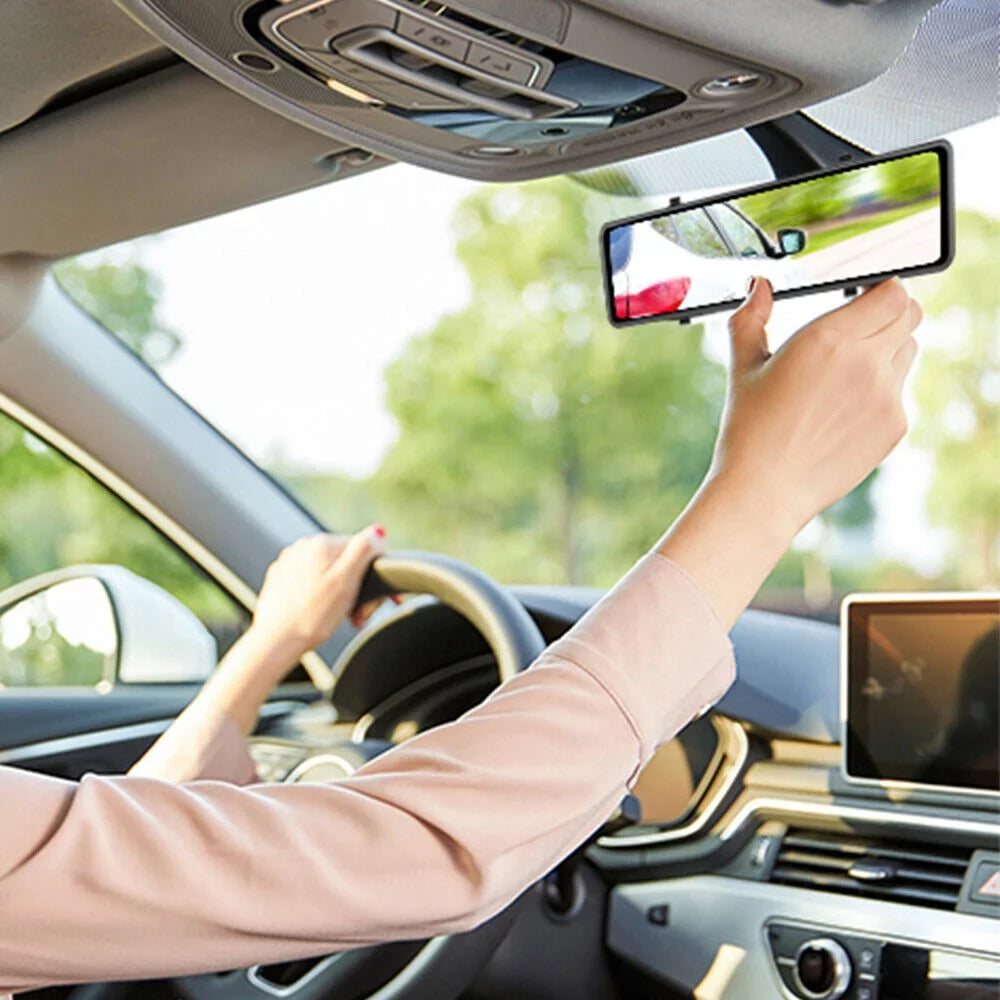 Car Kqiang Backup Voice Mirror View Rear Control Dash 12" Cam 4K Dual Camera WiFi GPS
