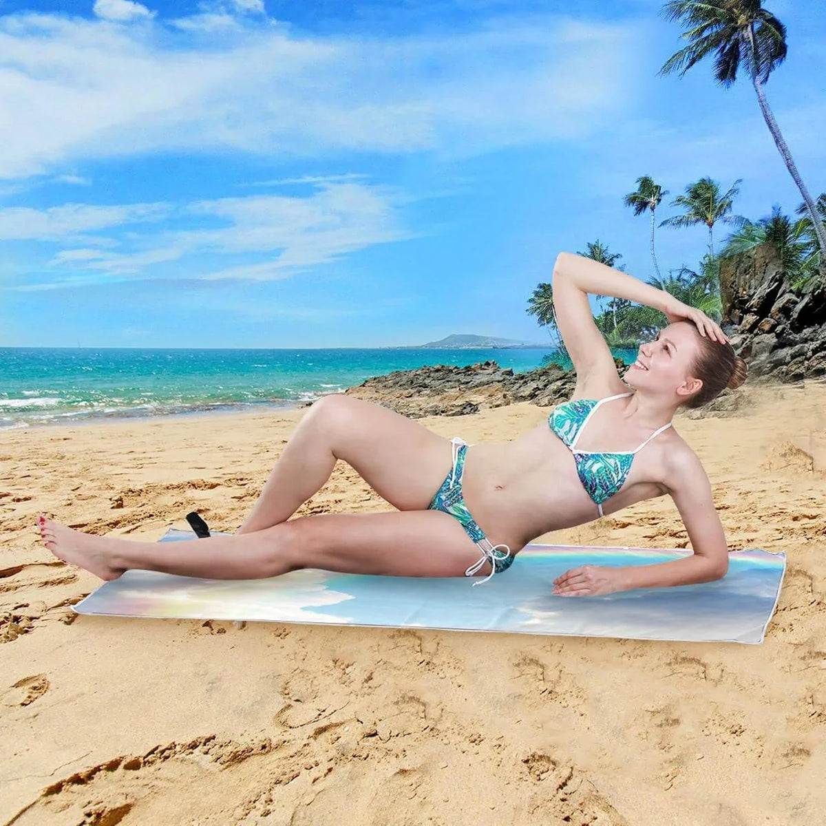 Swimming Rainbow Compact Bestwell - Beach Camping for Quick Towel Oversized Absorbent Travel Super Beautiful Dry Towels Lightweight Holiday（282） Towel -