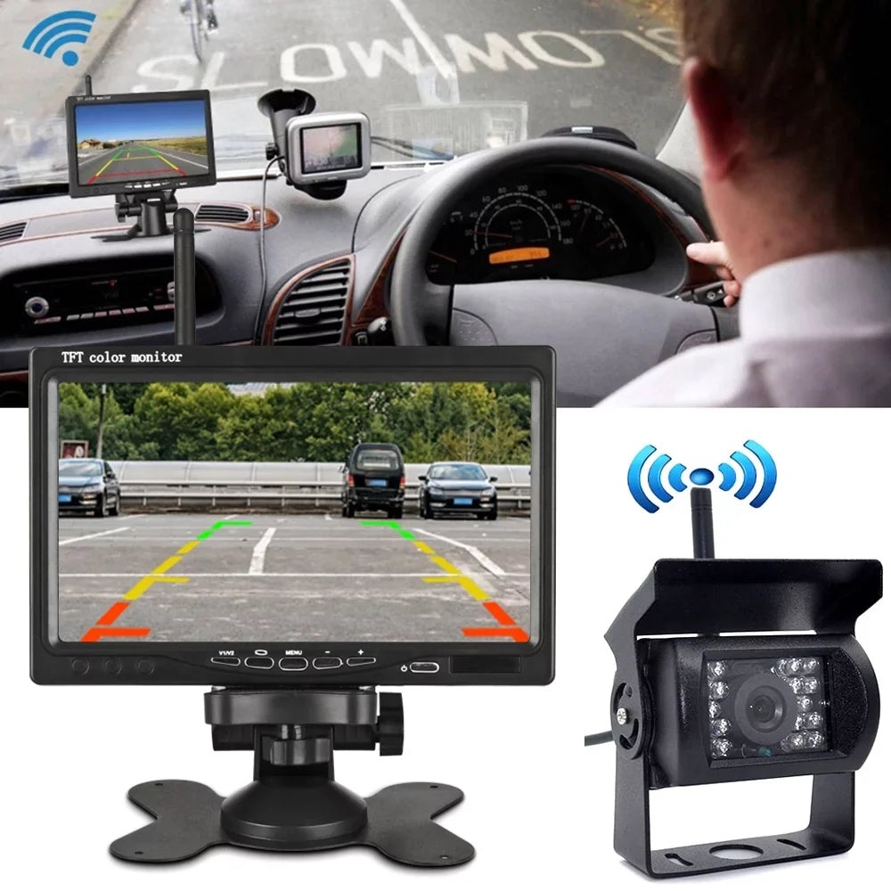 Rear Wireless Night Engineering Truck Truck Rear Vehicle Car Function Monitor Parking Visualizer Car Monitor Assist Lcd Display 7 Monitor Front Camera Vision Willstar Inch Car Navigation