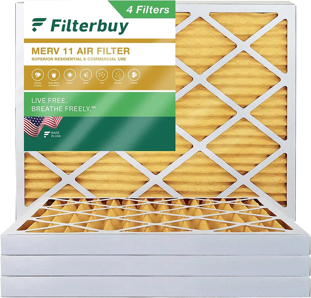 Pleated Air MERV Furnace Filters (4-Pack) 11 HVAC Filterbuy AC 10x16x2