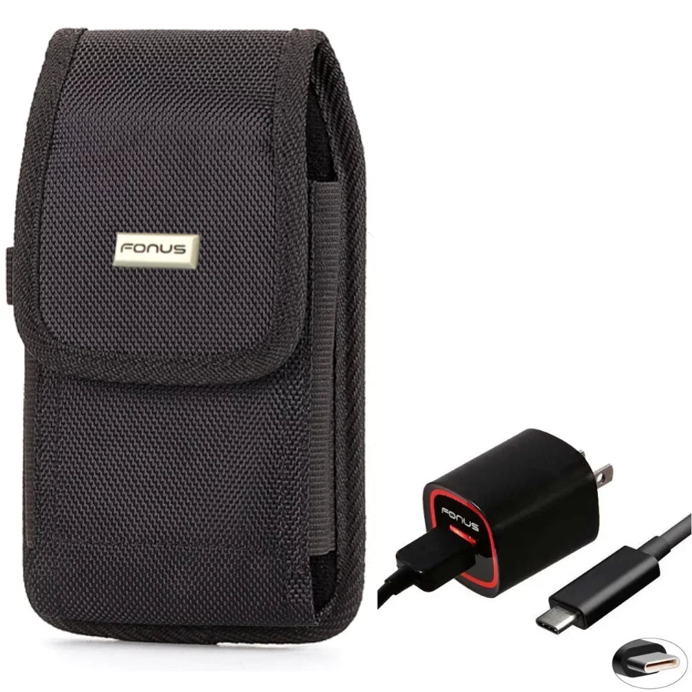 Rugged 2.4A Charger (2022) for Clip G7 G (2021) Force USB (2022) Droid, Case Home G6 (2020) Plus, w Revvlry Plus, Motorola Z Power Holster Pure Moto Stylus (2021) 5G Belt Cable Edge