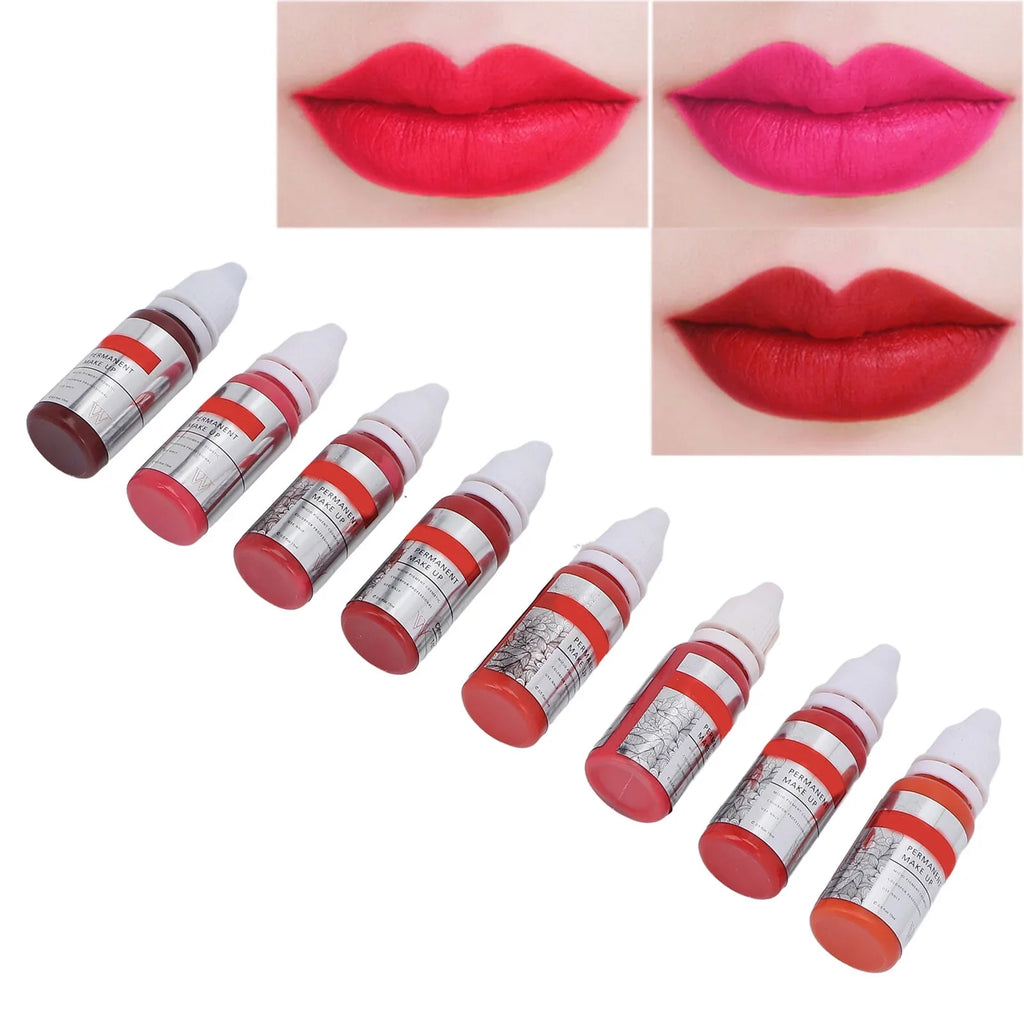 Pigment Tattoo Makeup Ink Lip 120ml Color Permanent Semi 8pcs Microblading