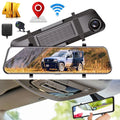 Car Kqiang Backup Voice Mirror View Rear Control Dash 12" Cam 4K Dual Camera WiFi GPS