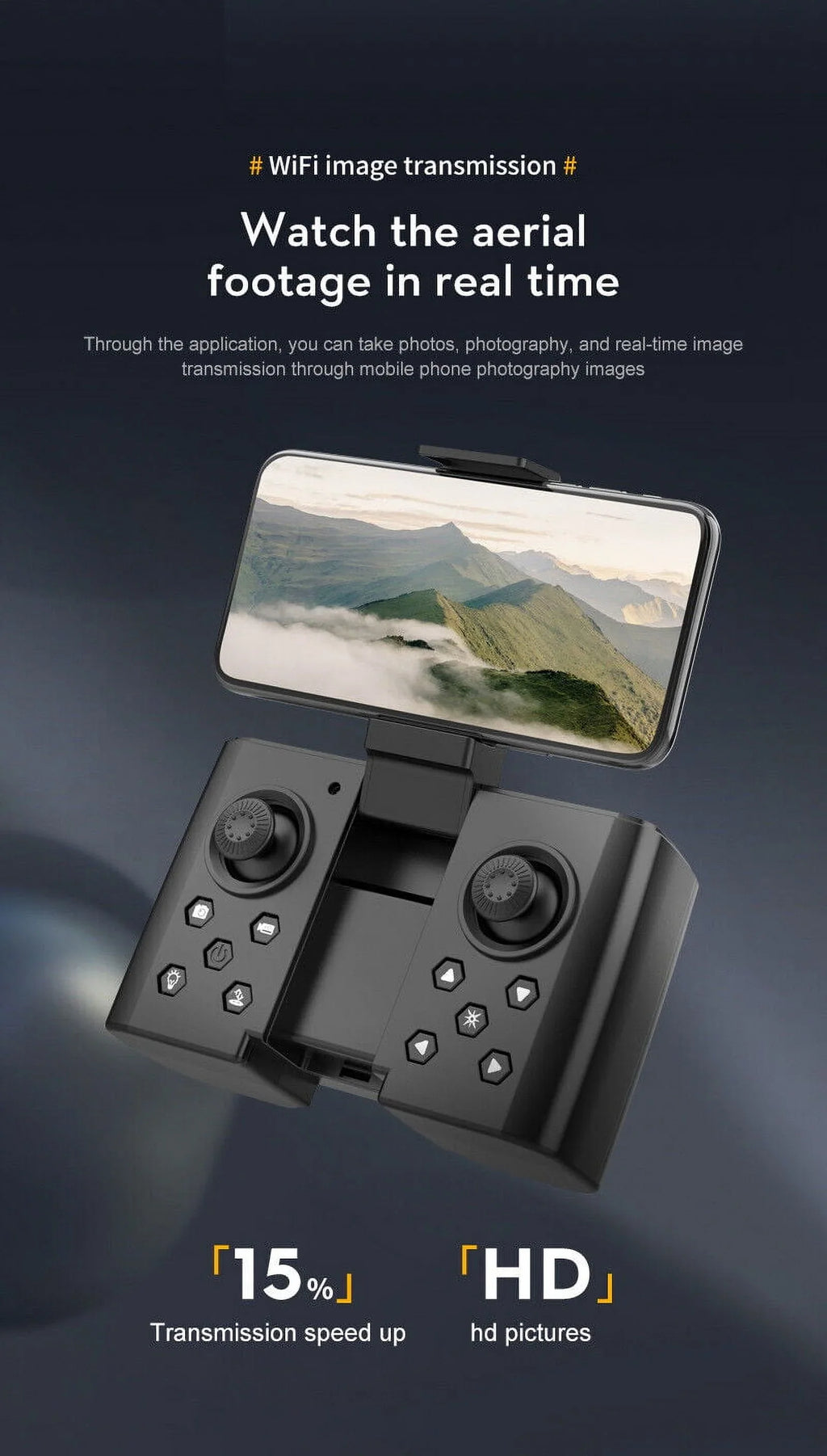 '- Photography JahyShow 4K Aerial SkyCapture Black Camera Quad Folding with Dual HD Pro Mini Drone -
