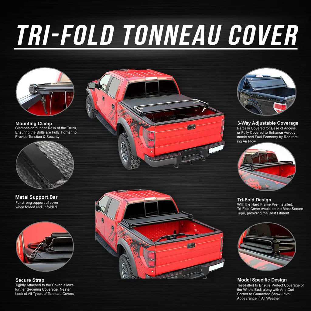 Bed Ft 97 Tri-Fold Top 02 Ford Tonneau 03 1993 Soft to 96 95 Short Cover 2004 6 00 99 TTC-TRISOFT-008 Ranger For Flareside 98 DNA 01 Motoring 94